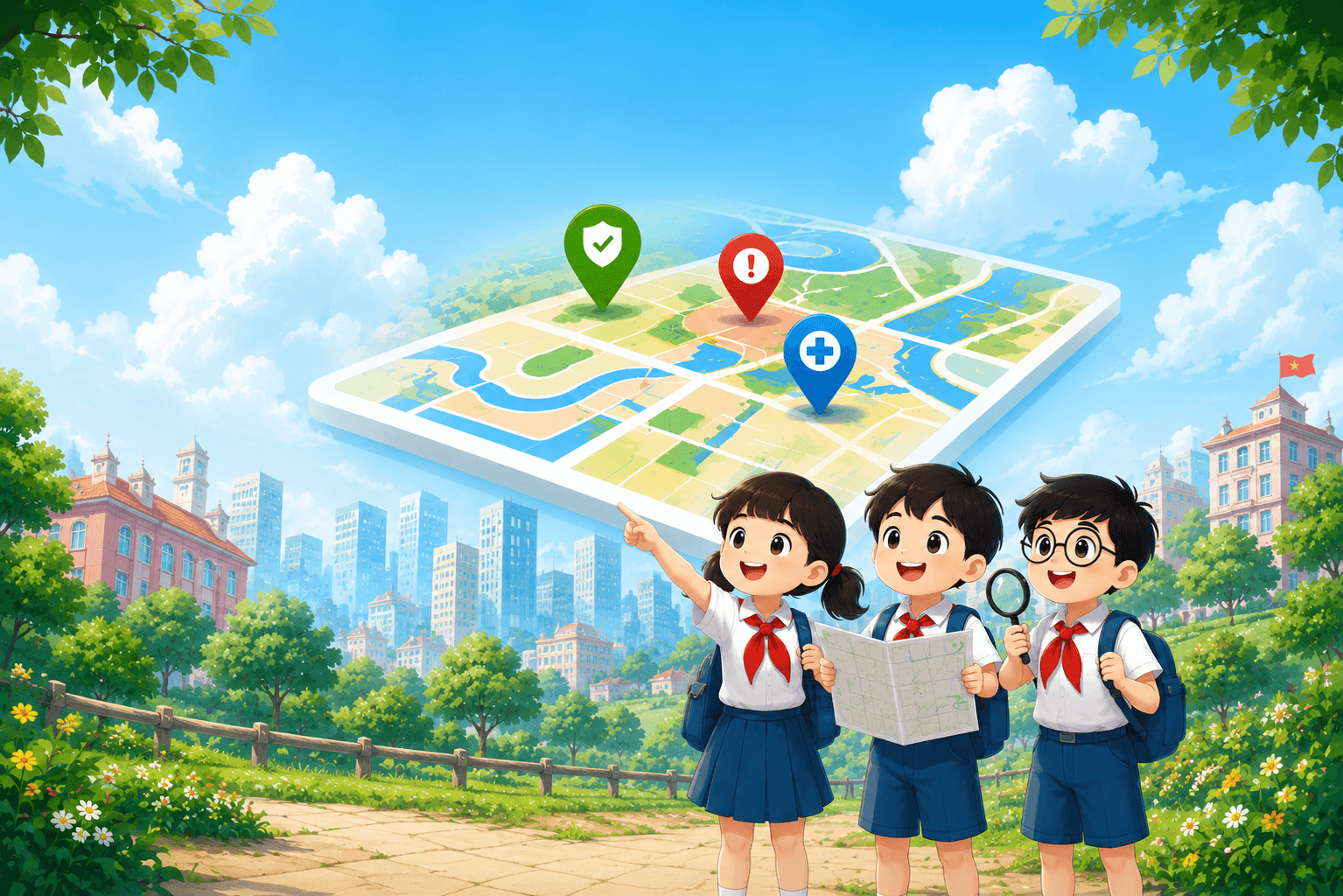Bản đồ số Mùa hè an toàn cho thiếu nhi xã Nghĩa Trụ